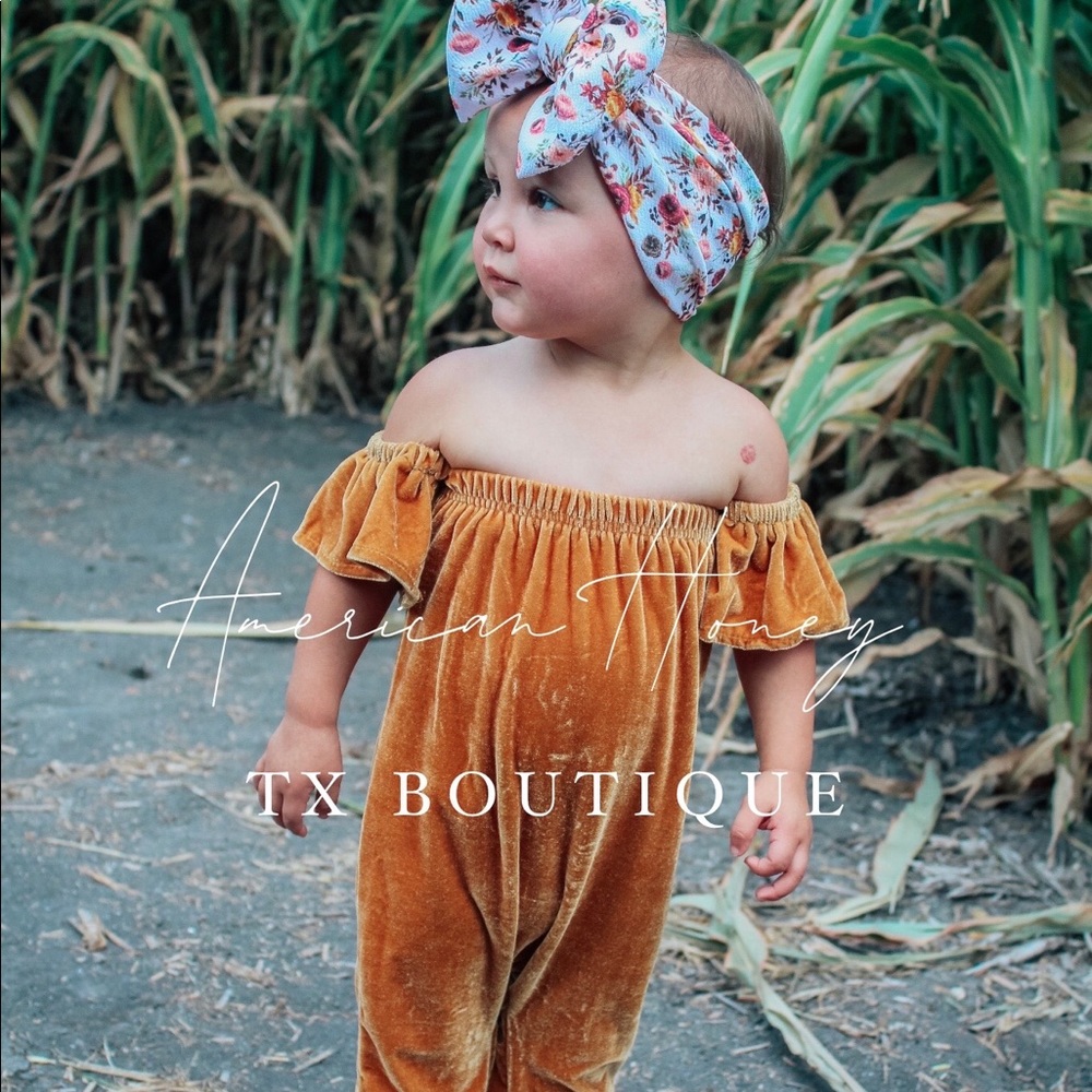 Velvet Off the Shoulder Jumpsuit